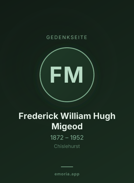 Gedenkportrait von Frederick William Hugh Migeod
