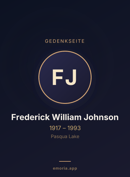 Gedenkportrait von Frederick William Johnson