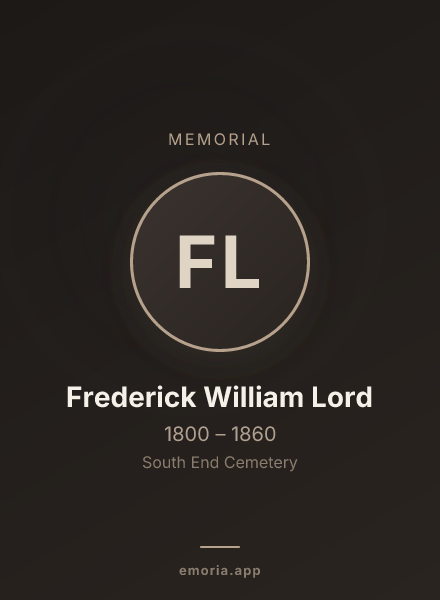 Memorial portrait of Frederick William Lord