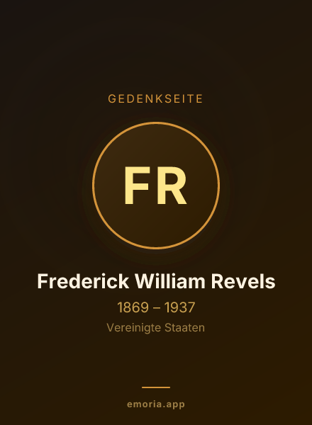 Gedenkportrait von Frederick William Revels