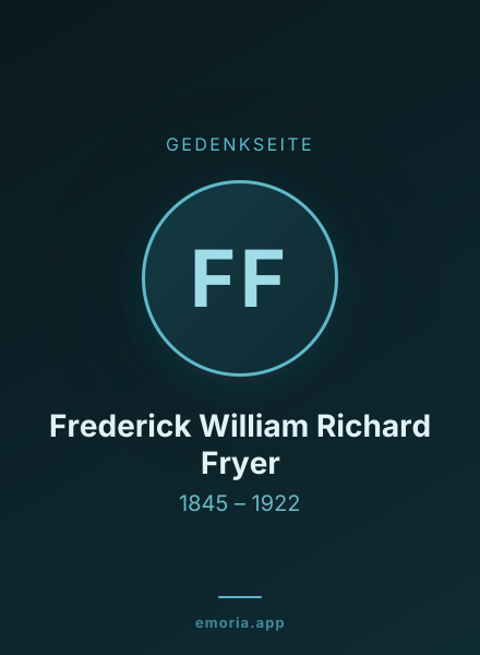 Gedenkportrait von Frederick William Richard Fryer