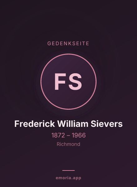 Gedenkportrait von Frederick William Sievers