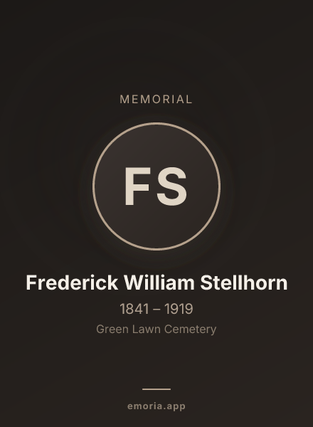 Memorial portrait of Frederick William Stellhorn