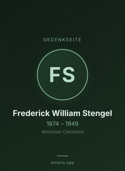 Gedenkportrait von Frederick William Stengel