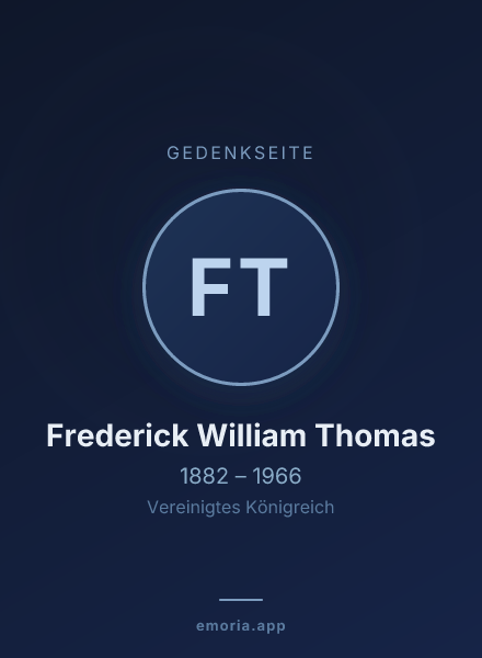 Gedenkportrait von Frederick William Thomas