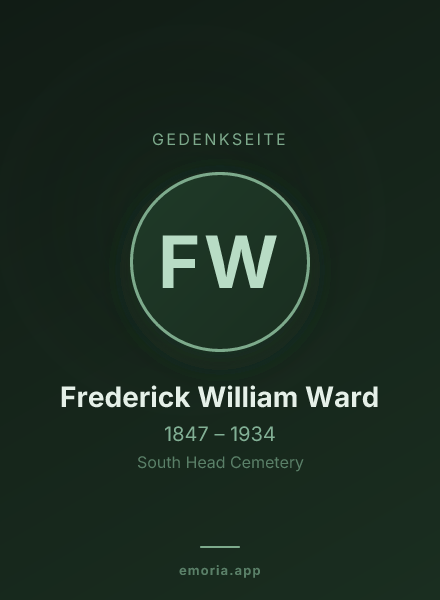 Gedenkportrait von Frederick William Ward