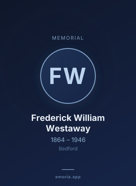 Memorial portrait of Frederick William Westaway