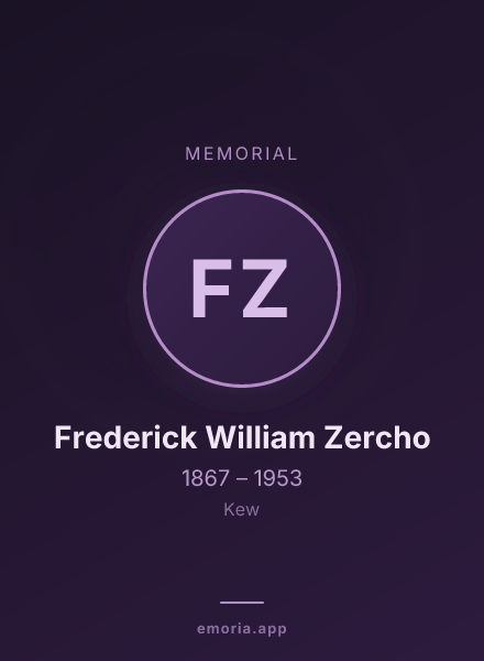 Memorial portrait of Frederick William Zercho