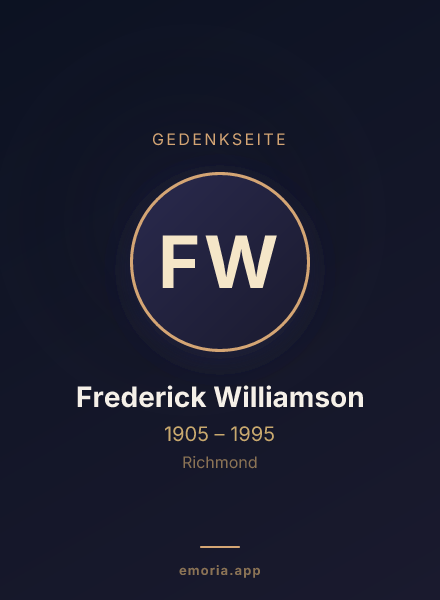 Gedenkportrait von Frederick Williamson