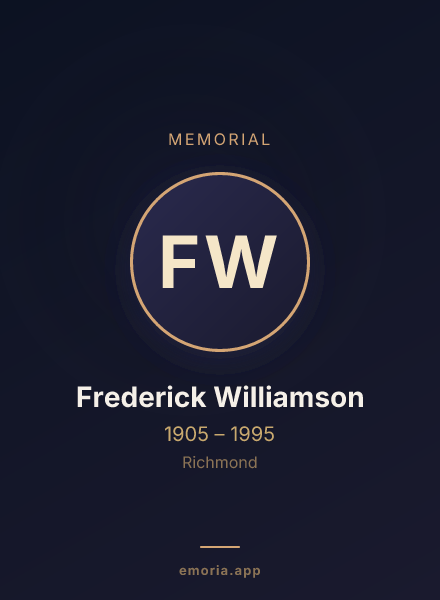 Memorial portrait of Frederick Williamson