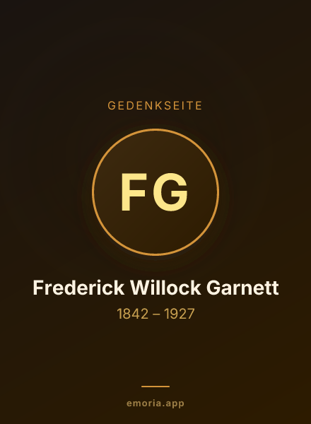 Gedenkportrait von Frederick Willock Garnett