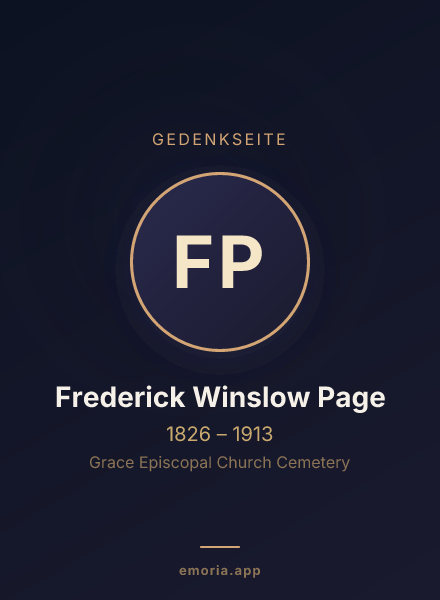 Gedenkportrait von Frederick Winslow Page
