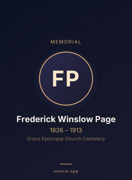 Memorial portrait of Frederick Winslow Page