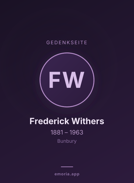 Gedenkportrait von Frederick Withers