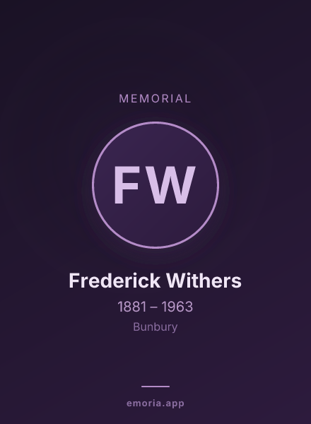 Memorial portrait of Frederick Withers