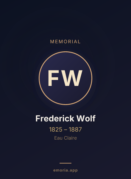 Memorial portrait of Frederick Wolf