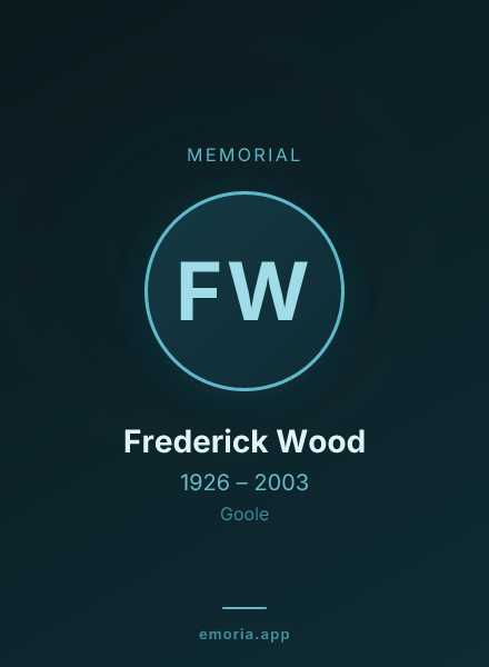 Memorial portrait of Frederick Wood