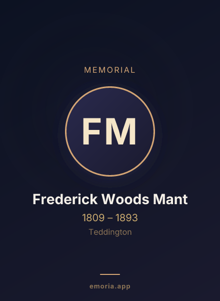 Memorial portrait of Frederick Woods Mant
