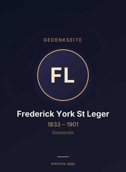 Gedenkportrait von Frederick York St Leger