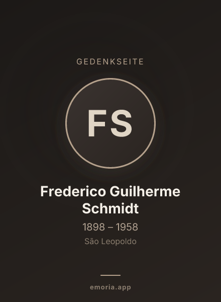 Gedenkportrait von Frederico Guilherme Schmidt