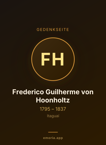 Gedenkportrait von Frederico Guilherme von Hoonholtz