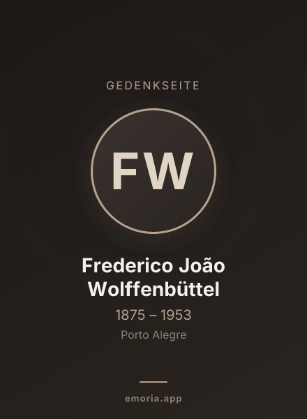 Gedenkportrait von Frederico João Wolffenbüttel