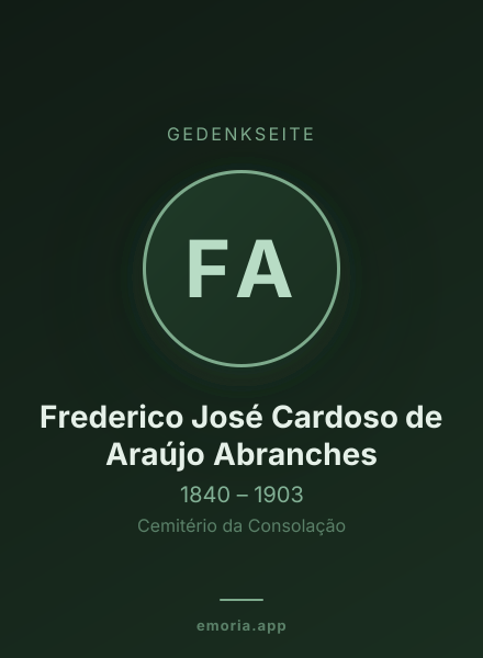 Gedenkportrait von Frederico José Cardoso de Araújo Abranches