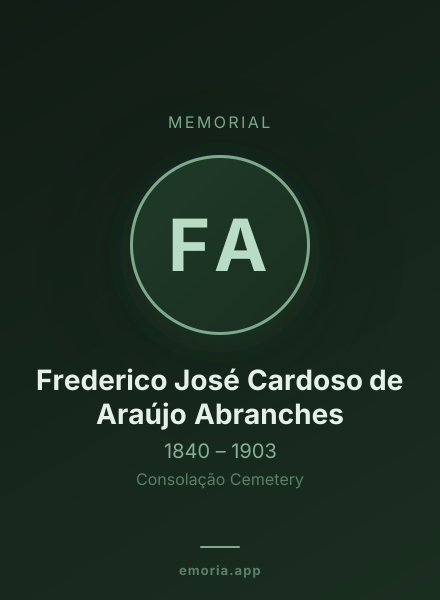 Memorial portrait of Frederico José Cardoso de Araújo Abranches