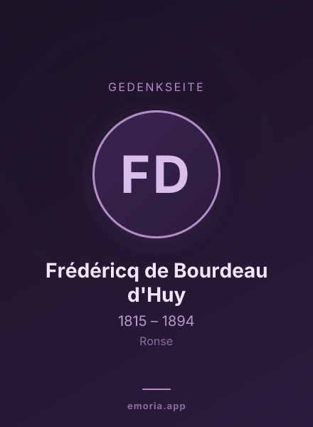 Gedenkportrait von Frédéricq de Bourdeau d'Huy