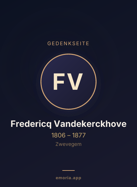 Gedenkportrait von Fredericq Vandekerckhove