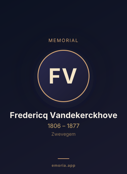 Memorial portrait of Fredericq Vandekerckhove