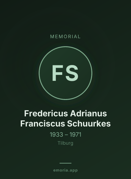 Memorial portrait of Fredericus Adrianus Franciscus Schuurkes
