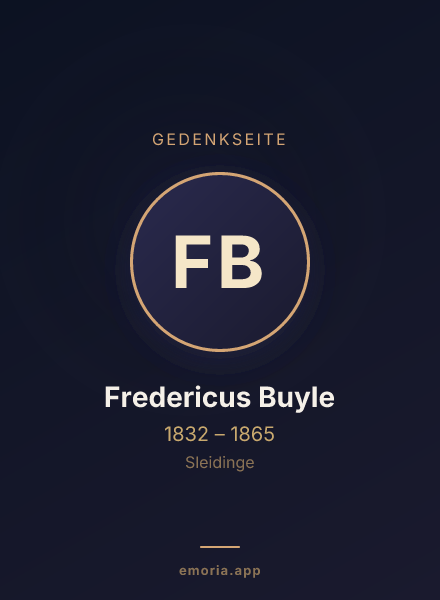 Gedenkportrait von Fredericus Buyle