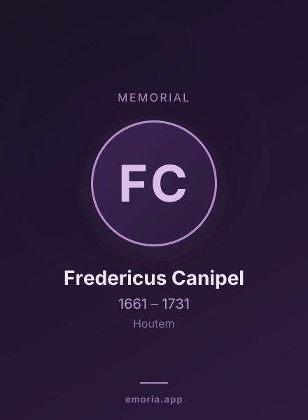 Memorial portrait of Fredericus Canipel