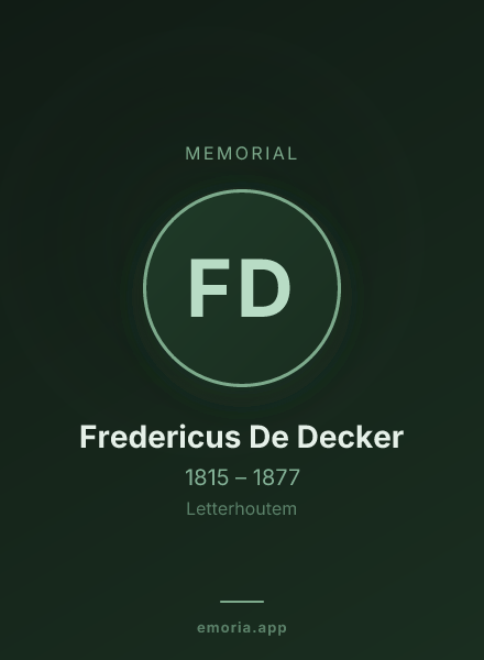 Memorial portrait of Fredericus De Decker