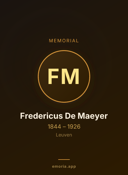 Memorial portrait of Fredericus De Maeyer
