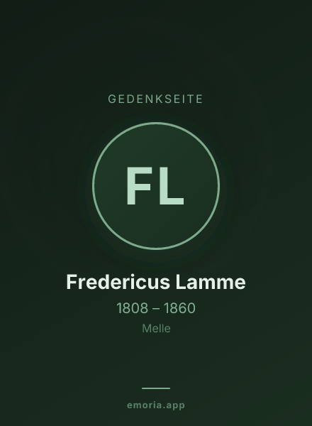 Gedenkportrait von Fredericus Lamme