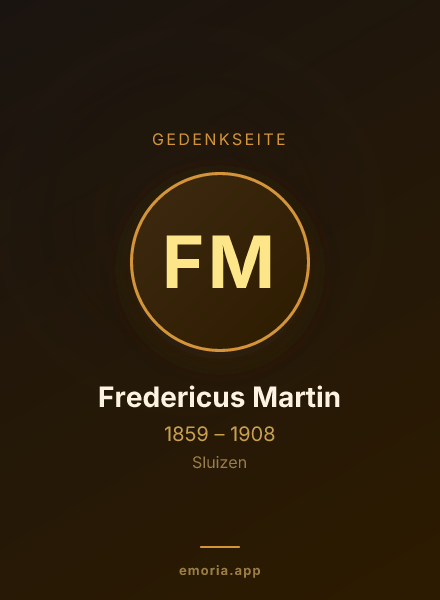 Gedenkportrait von Fredericus Martin