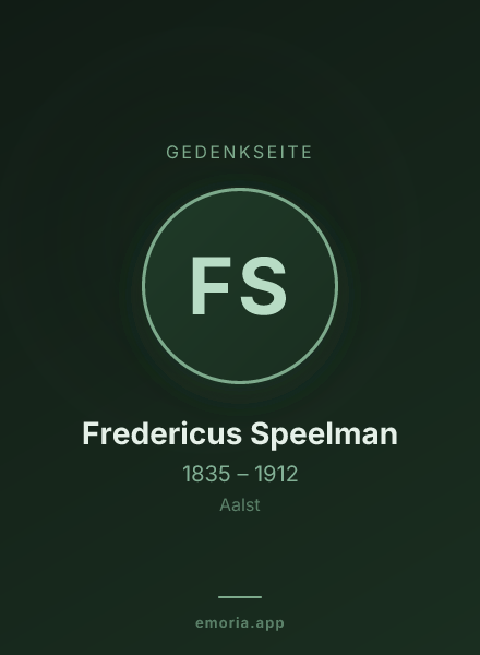 Gedenkportrait von Fredericus Speelman