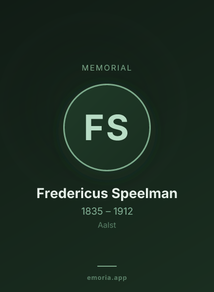 Memorial portrait of Fredericus Speelman
