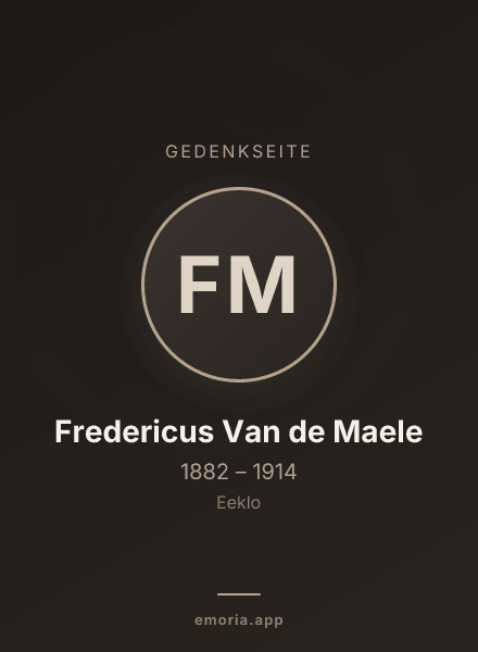 Gedenkportrait von Fredericus Van de Maele