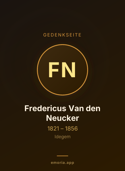 Gedenkportrait von Fredericus Van den Neucker