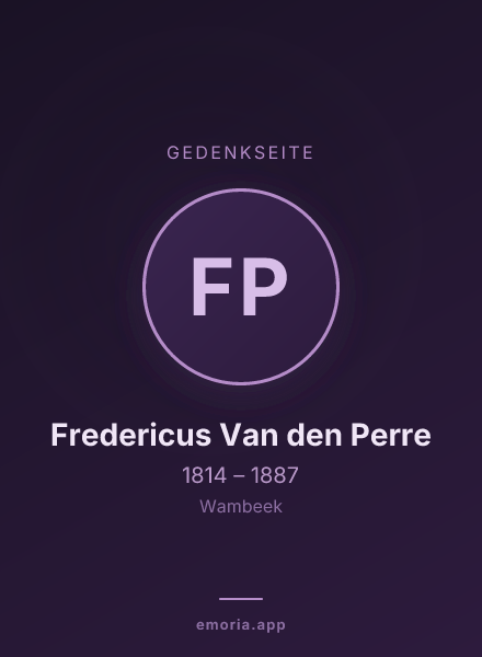 Gedenkportrait von Fredericus Van den Perre