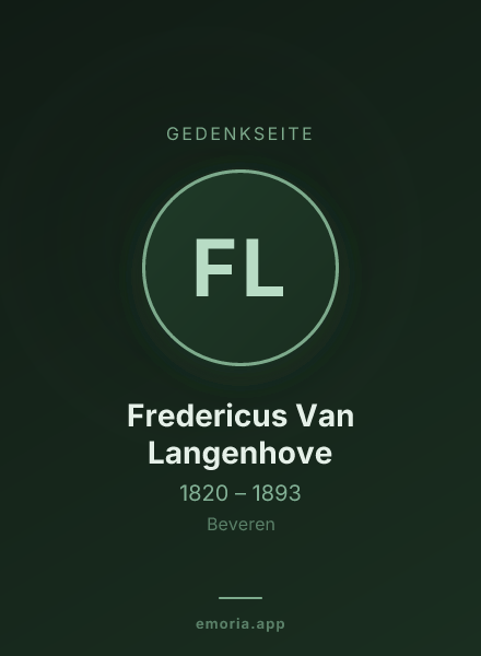 Gedenkportrait von Fredericus Van Langenhove