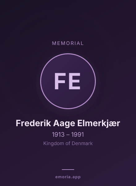 Memorial portrait of Frederik Aage Elmerkjær