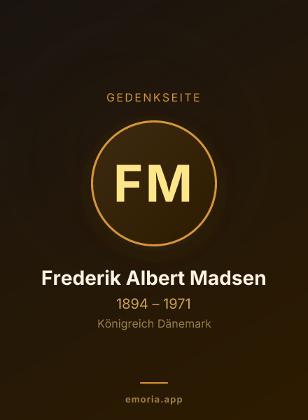 Gedenkportrait von Frederik Albert Madsen