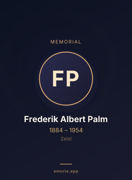Memorial portrait of Frederik Albert Palm