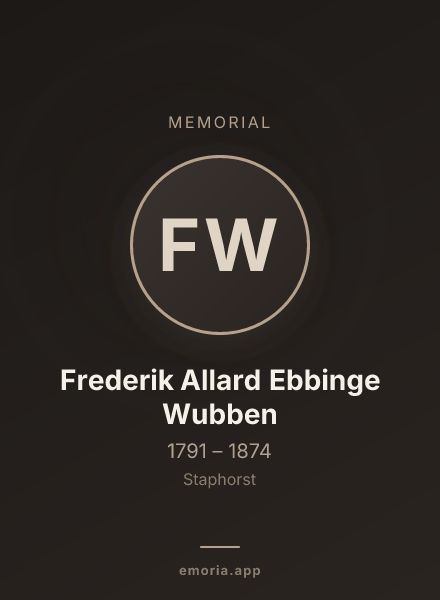 Memorial portrait of Frederik Allard Ebbinge Wubben