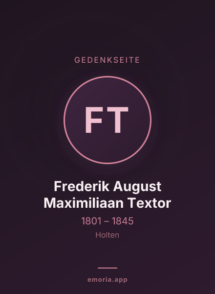 Gedenkportrait von Frederik August Maximiliaan Textor