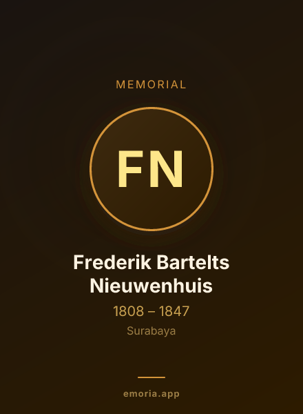 Memorial portrait of Frederik Bartelts Nieuwenhuis